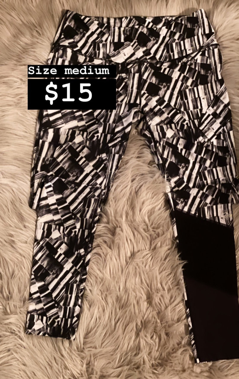 RBX BLACK/WHT LEGGINGS WITH MESH