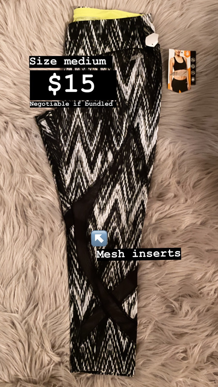 AVIA AZTEC LEGGINGS W/ MESH INSERTS