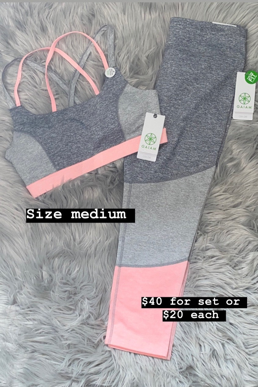 GAIAM GREY & PINK COLOR BLOCK SET
