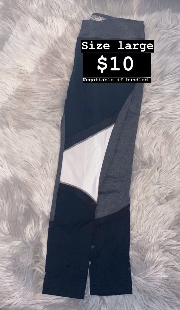 AVIA COLOR BLOCK LEGGINGS- BLK/GRY/WHT
