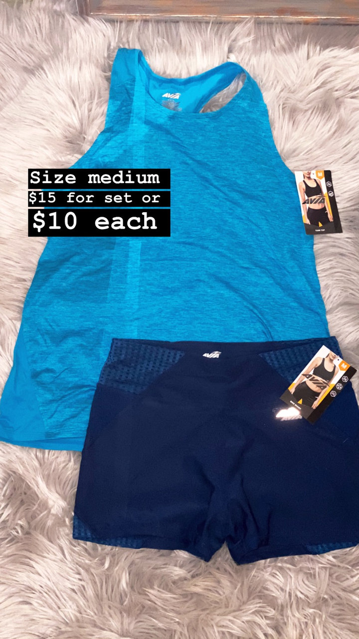 AVIA TANK & RUNNING SHORTS SET- BLUE